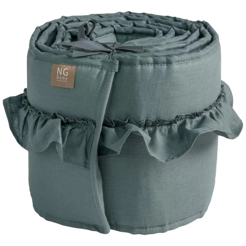NG Baby spjälskydd vagga, MOOD volang petrol green