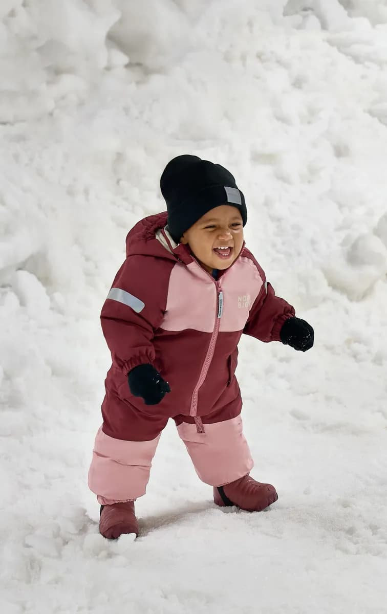 Nordbjørn Fernie Babyoverall, Silver Pink/Oxblood Red, 92