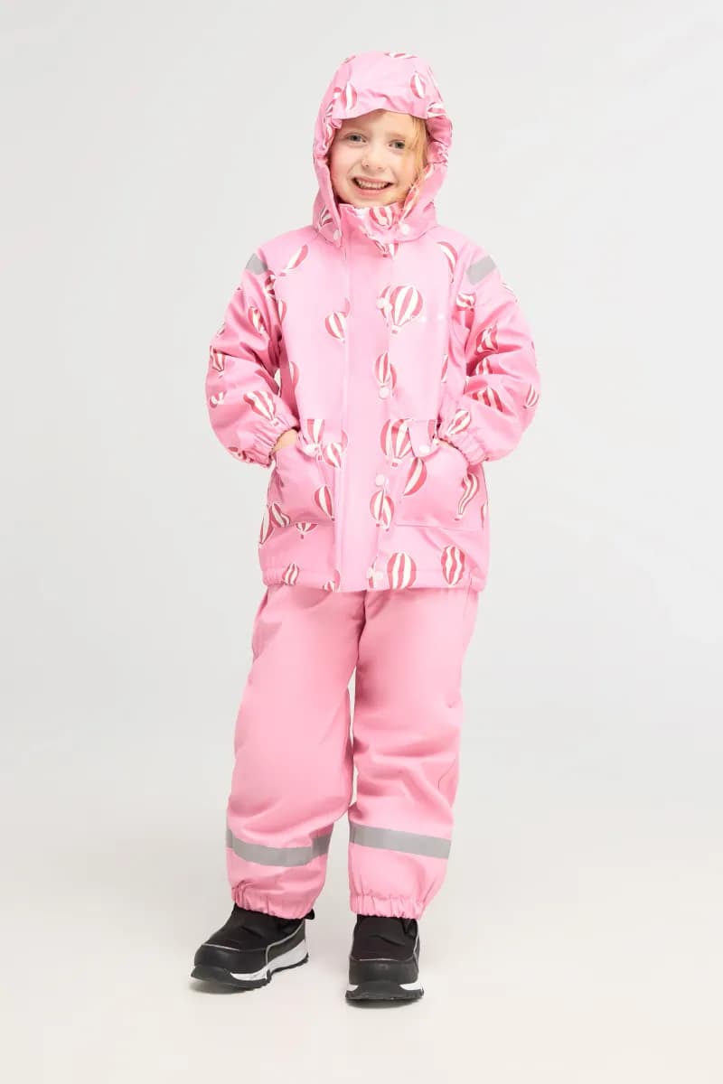Nordbjørn Nordvik Fodrat Regnställ, Rosa, 74-80