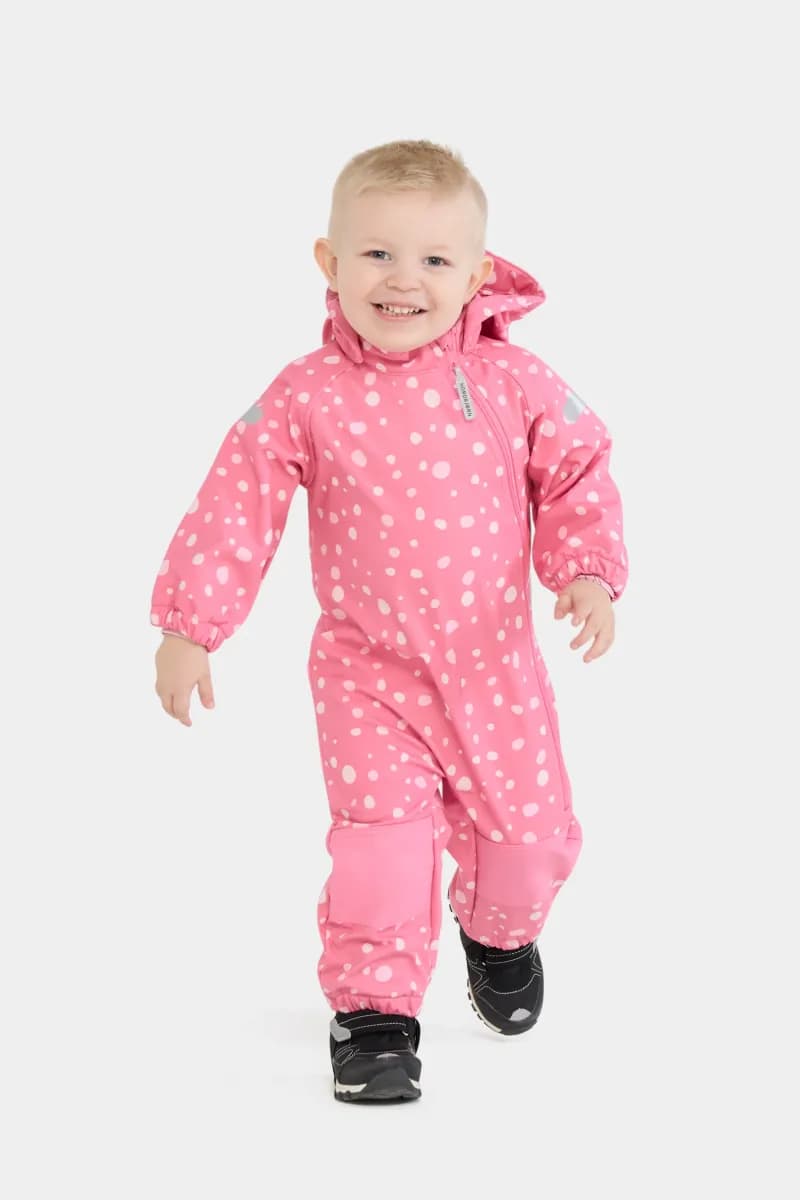 Nordbjørn Orrvik Softshell Babyoverall, Aurora Pink Dit Dots, 80