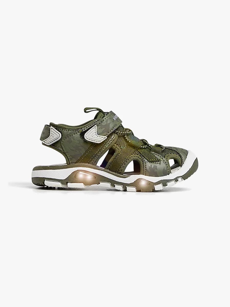 Nordbjørn Safari Blinkande Sandal, Green Khaki, 24