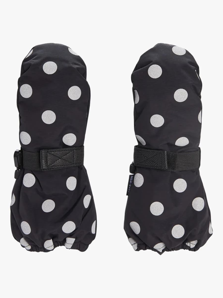 Nordbjørn Stalon Vantar, Black/Silver Dots, 4-6 år