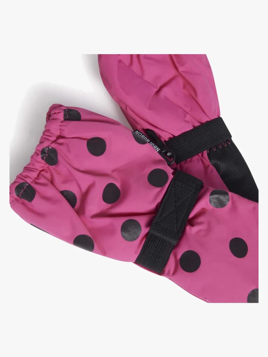 Nordbjørn Stalon Vantar, Pink/Black Dots, 4-6 år