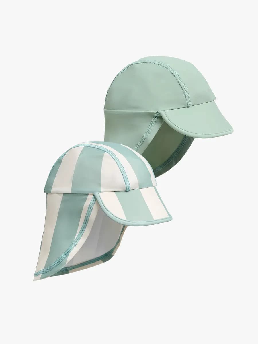 Nordbjörn Fårö 2-pack UV-Hatt, Ljusblå Randig, 50