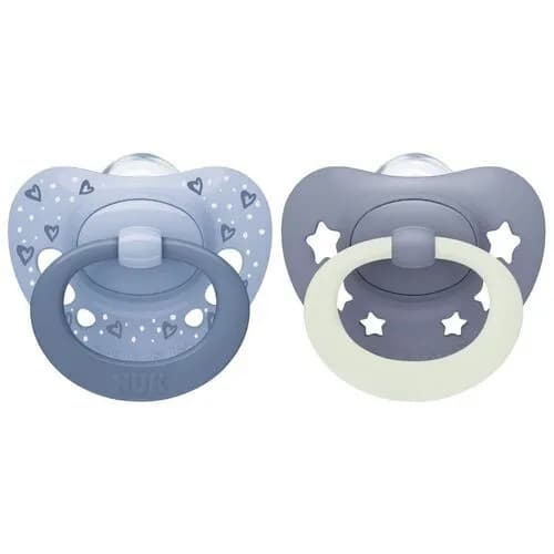 NUK First Choice Classic Day & Night Silikonnapp 0-6m (Blue)