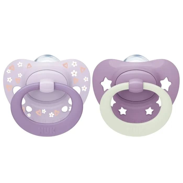 NUK First Choice Classic Day & Night Silikonnapp 0-6m (Purple)