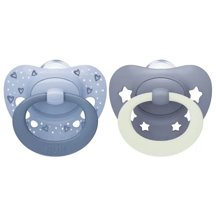 NUK First Choice Classic Day & Night Silikonnapp 6-18m (Blue)