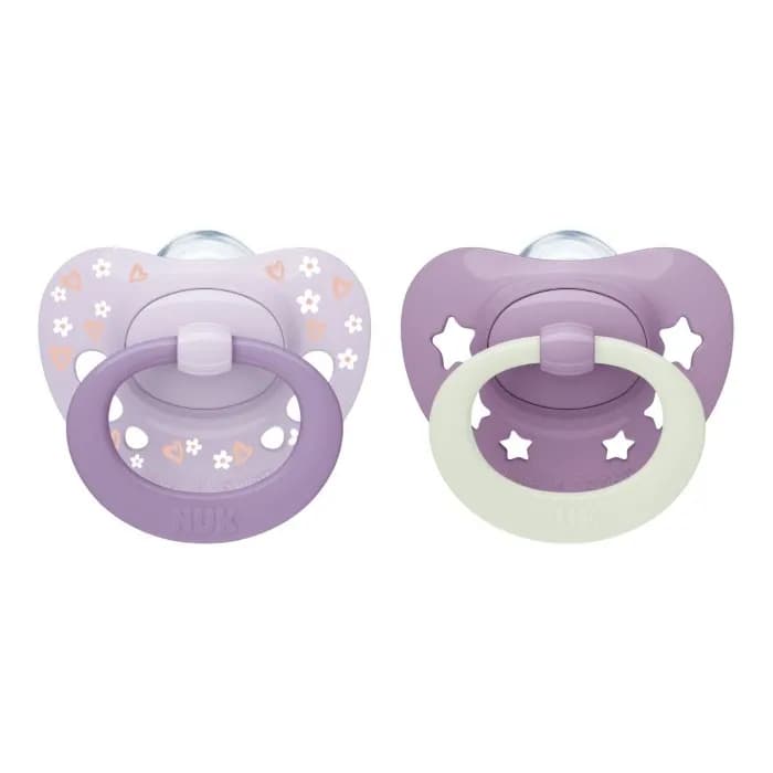 NUK First Choice Classic Day & Night Silikonnapp 6-18m (Purple)