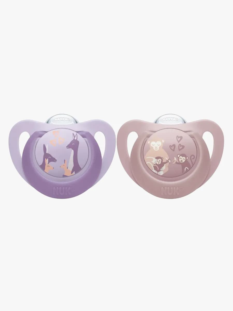 NUK First Choice Classic Napp 2-Pack Stl 2, Monkey/Kangaroo