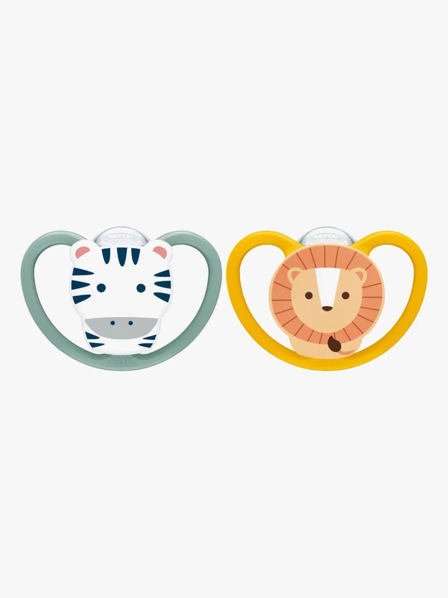 NUK Perfect Match Air Napp 2-Pack Stl 3, Zebra/Lion