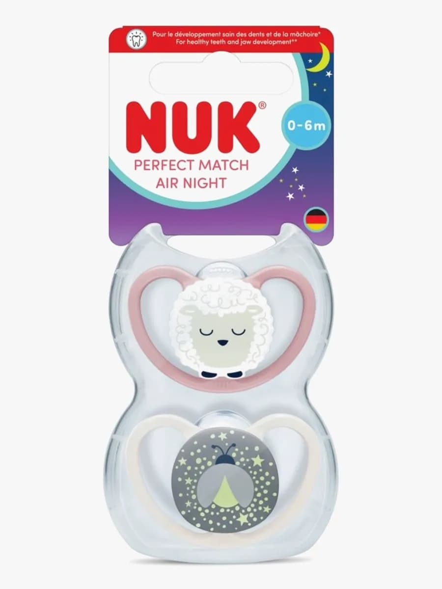 NUK Perfect Match Air Night Napp 2-Pack Stl 1, Sheep