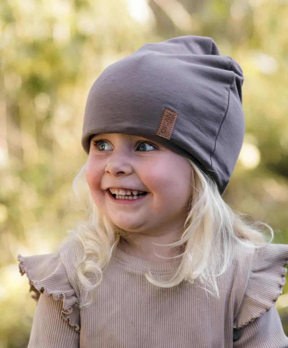 OICAN Wear  Fleecefodrad Mössa med Huvudskydd, Taupe, L