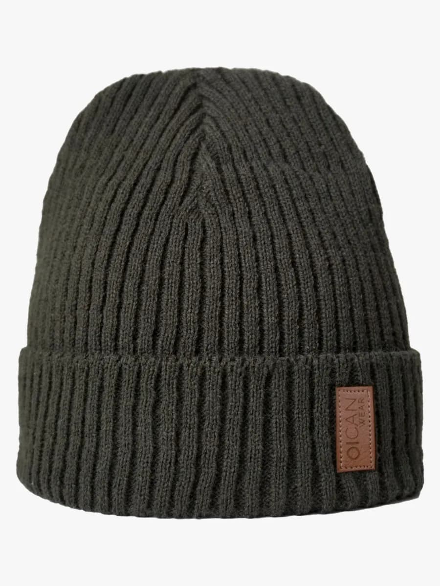 OICAN Wear  Stickad Mössa med Huvudskydd, Green, M