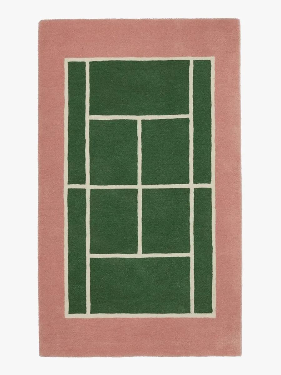 OYOY Tennis Barnmatta 88x150, Green/Rose, Barnrum