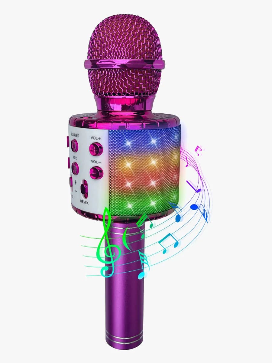 PartyFunLights Karaoke-mikrofon Bluetooth, Rosa