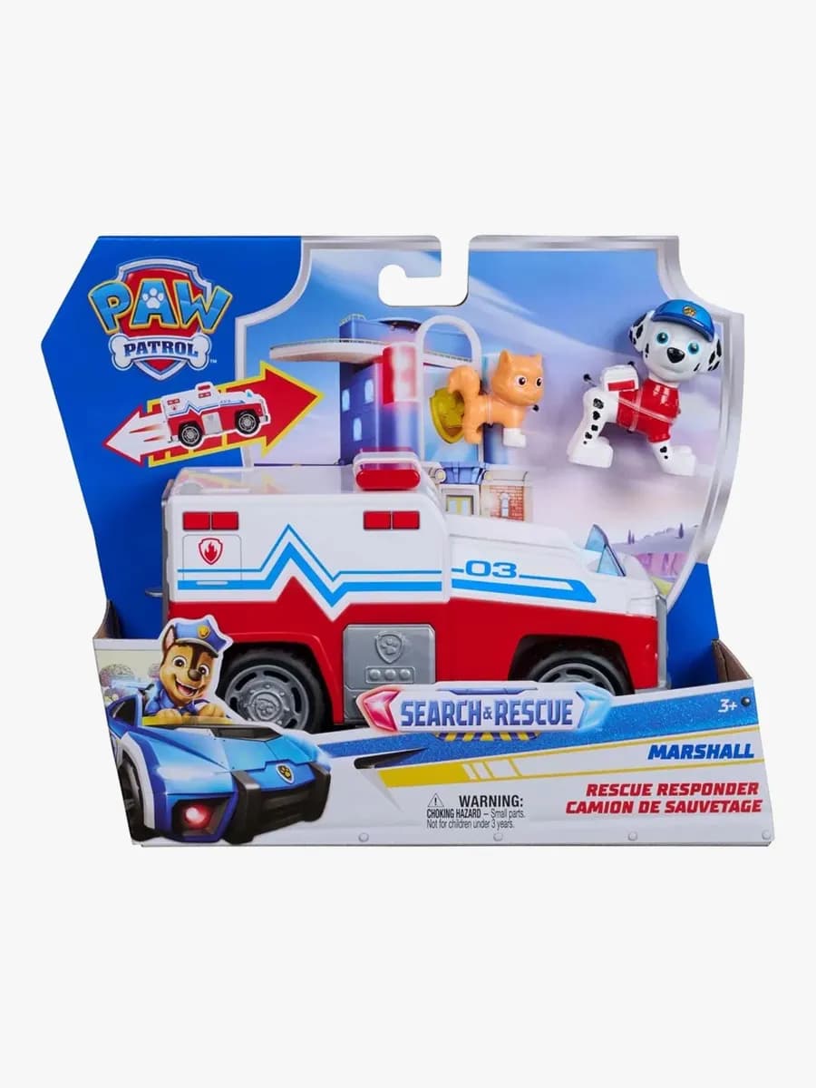 Paw Patrol Search &  Rescue Räddningsfordon med Figur Marshall