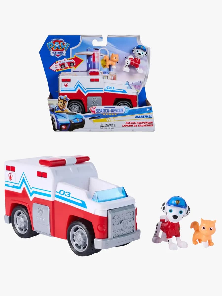Paw Patrol Search &  Rescue Räddningsfordon med Figur Marshall