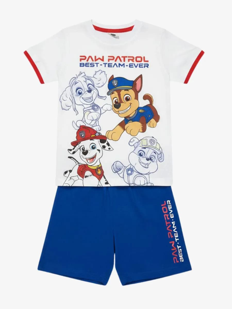 Paw Patrol T-shirt &  Shorts Set, Vit, 104-110