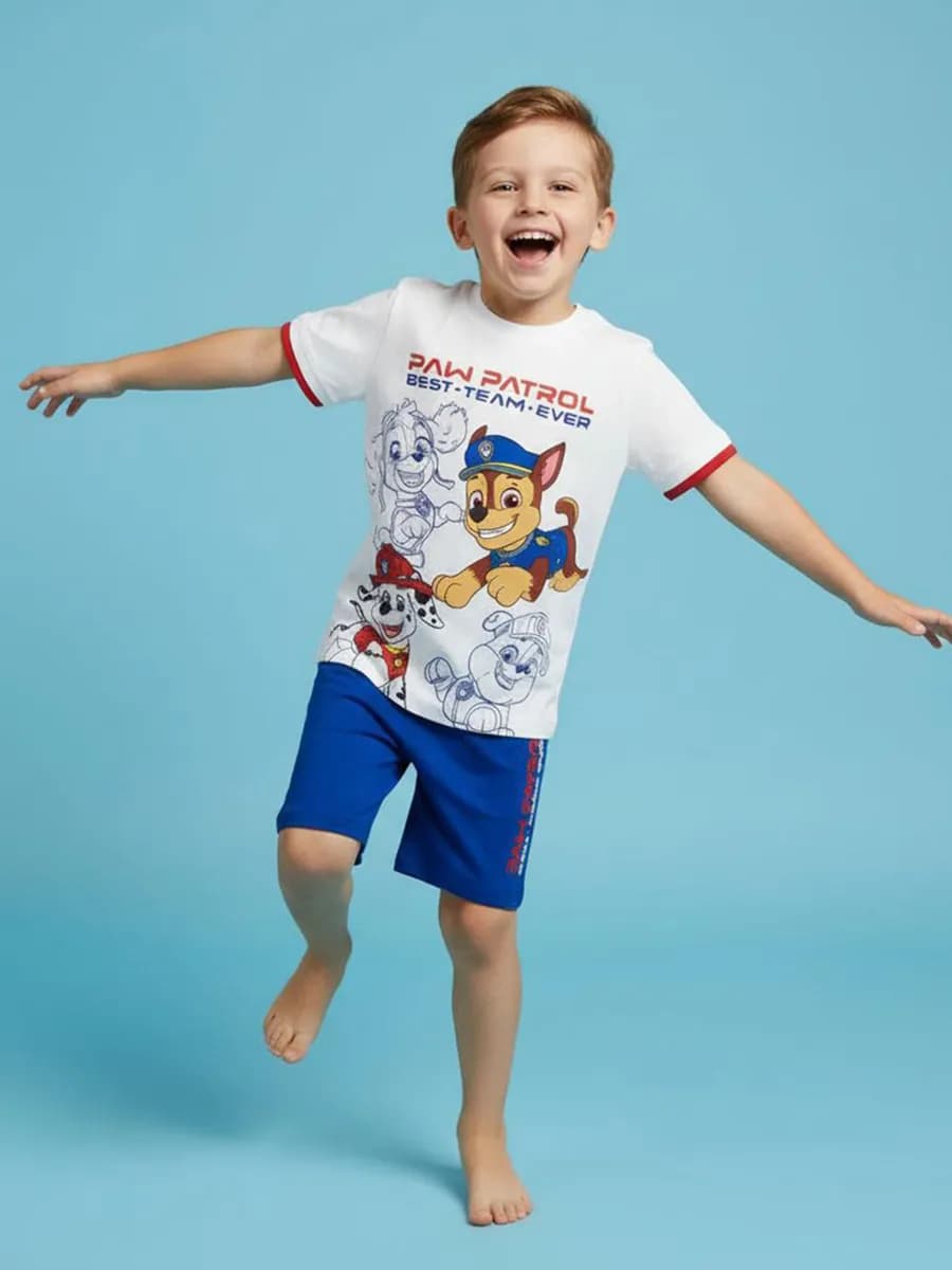 Paw Patrol T-shirt &  Shorts Set, Vit, 104-110