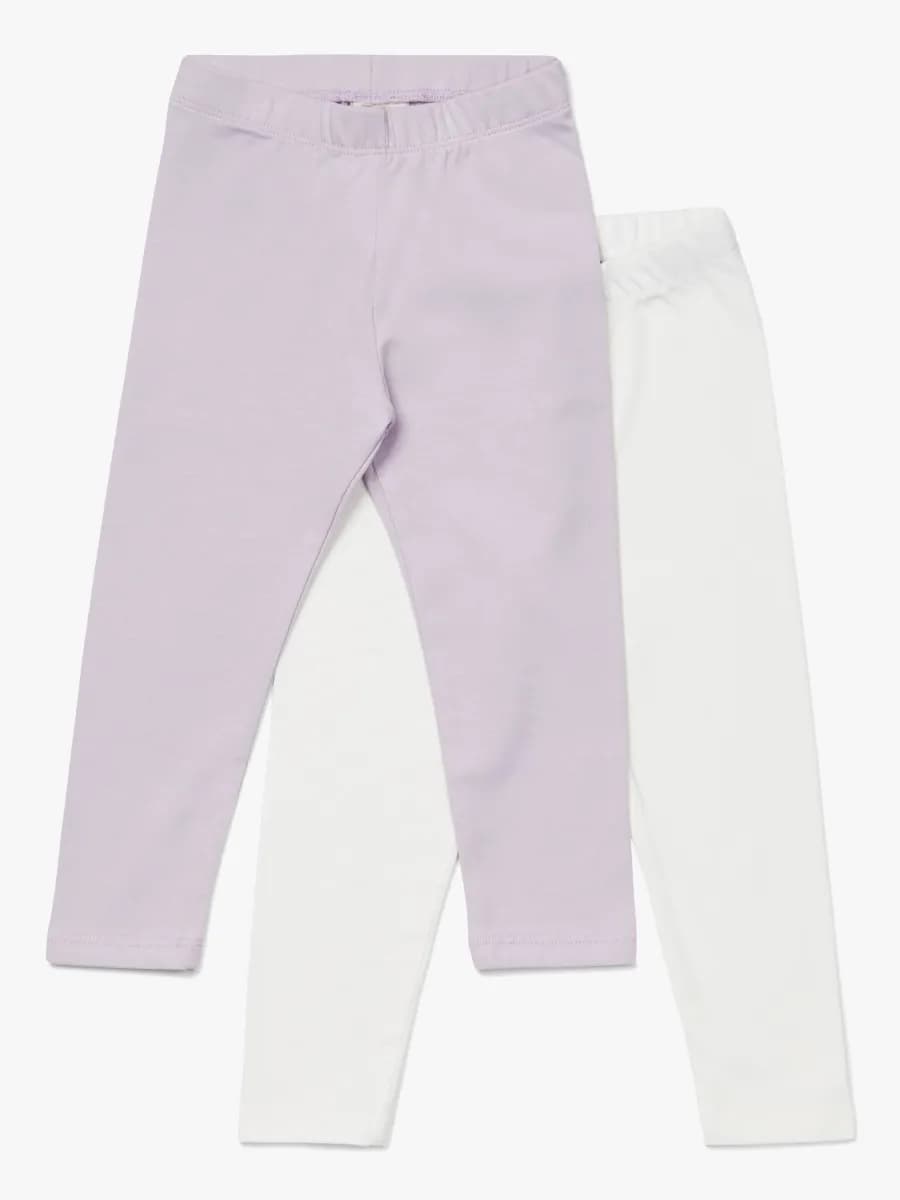 Petite Chérie Atelier Arielle Leggings 2-pack, White/Lavender 122-128