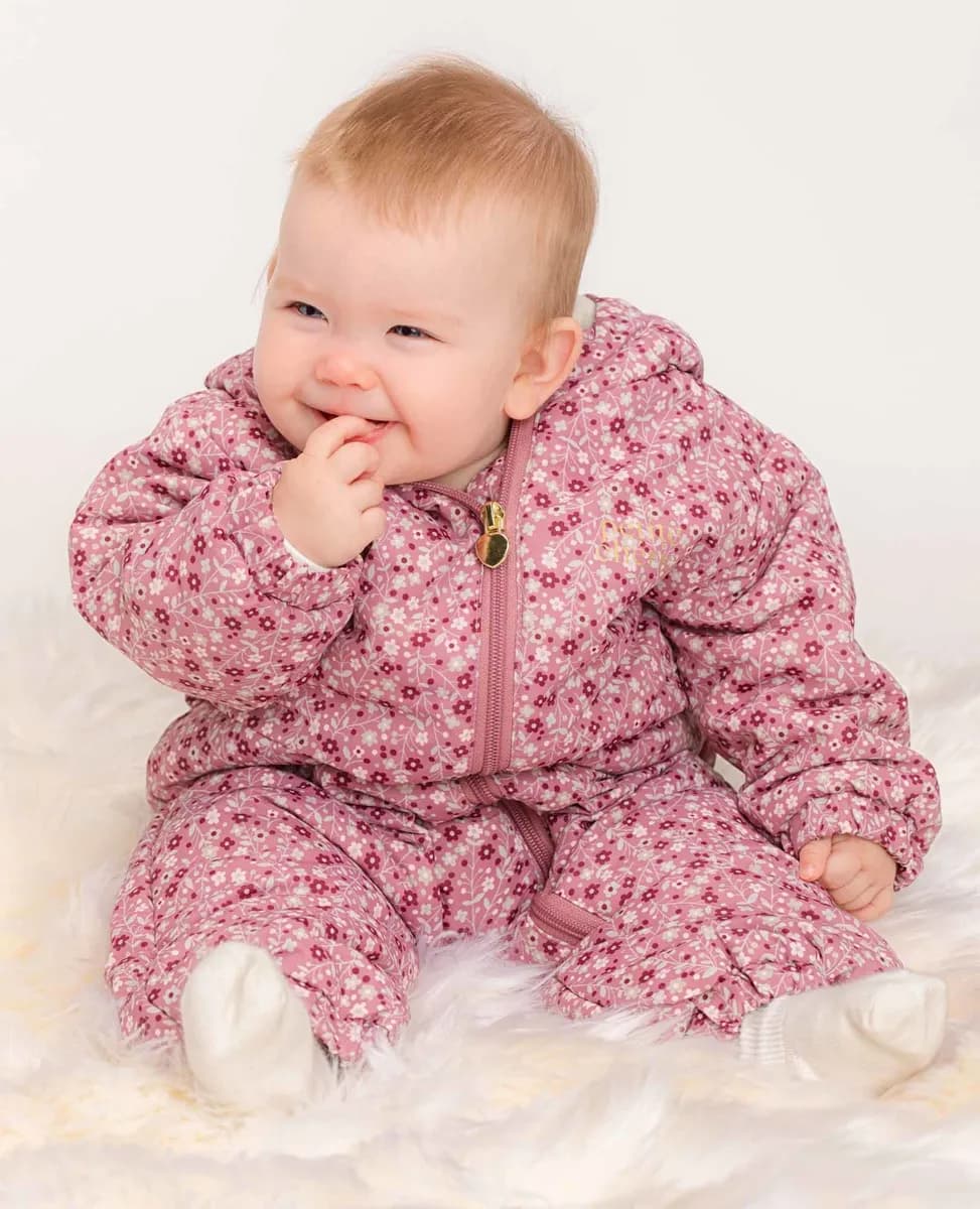 Petite Chérie Atelier Gisele Babyoverall, Pink Small Flower, 86