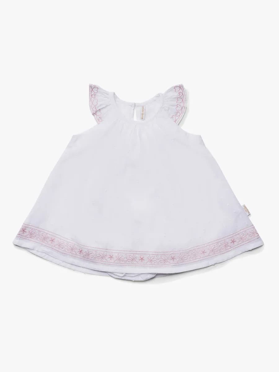 Petite Chérie Atelier Vere Klänning, Vit/Rosa 80