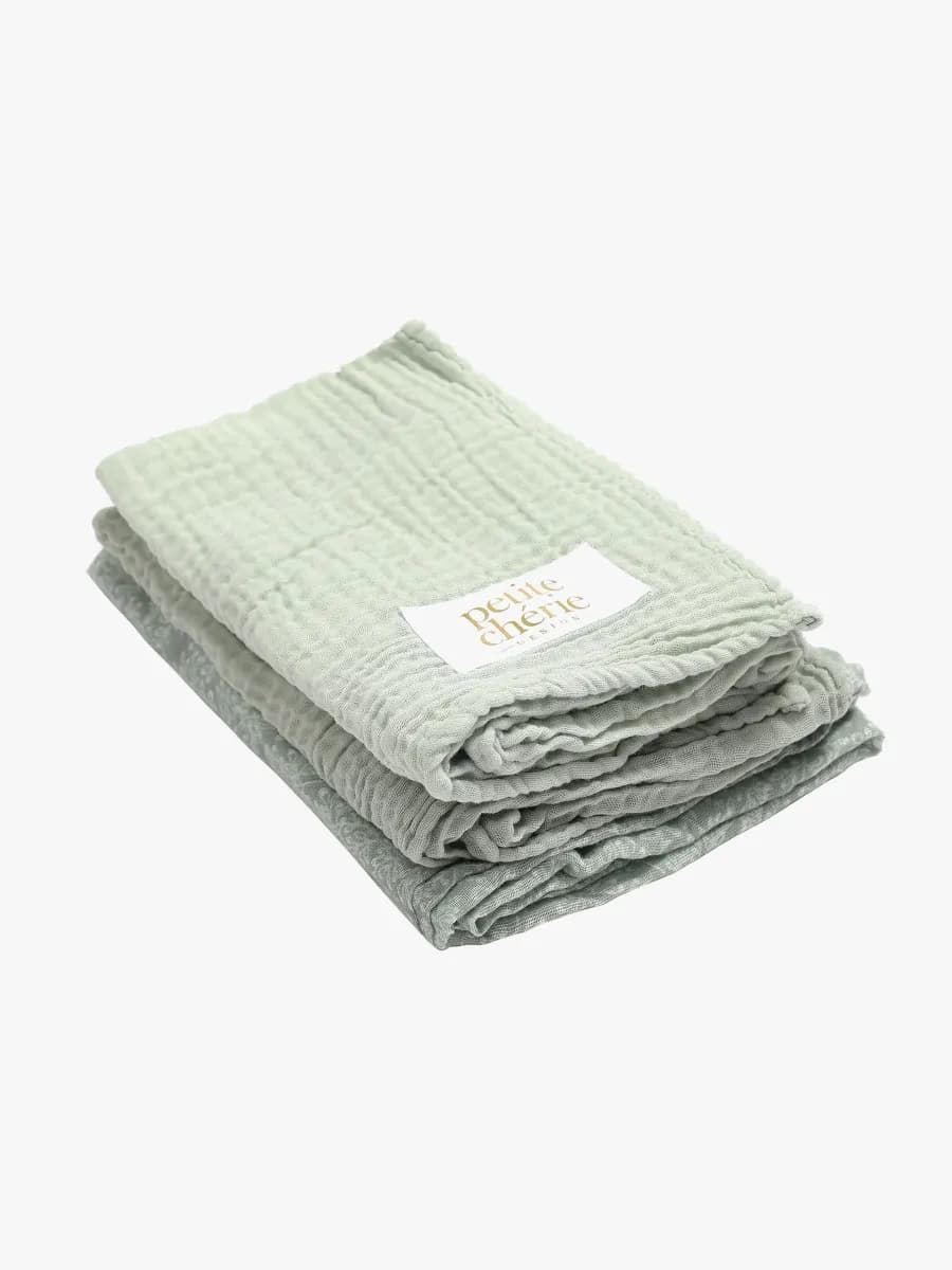 Petite Chérie Muslinfilt 3-pack, Light Green