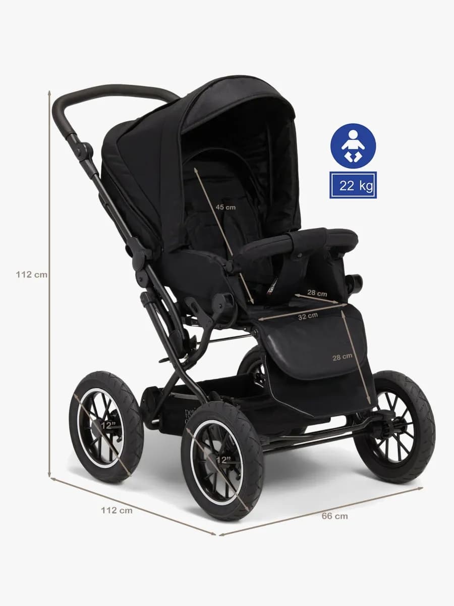 Petite Chérie Solide+ Kombivagn, Dark Grey/Grey Melange