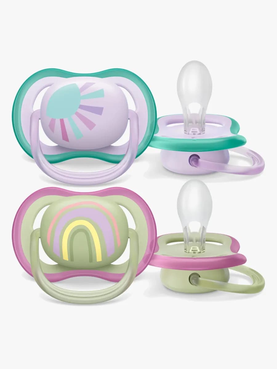 Philips Avent Ultra Air Deco Napp 2-Pack 0-6m, Grön/Lila