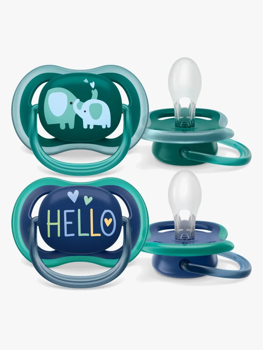 Philips Avent Ultra Air Deco Napp 2-Pack 18+m, Grön/Blå