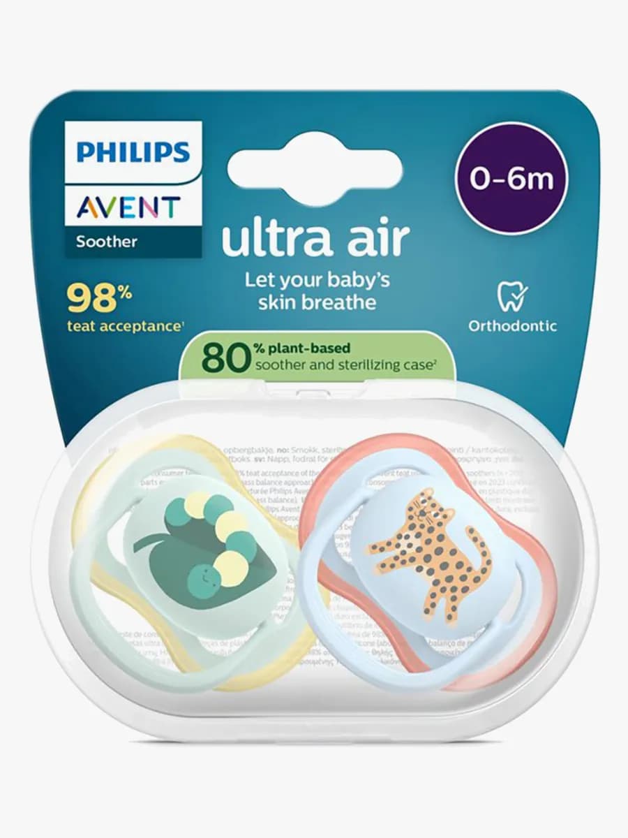Philips Avent Ultra Air Napp 0–6m 2-Pack, Blå/Ljusgrön