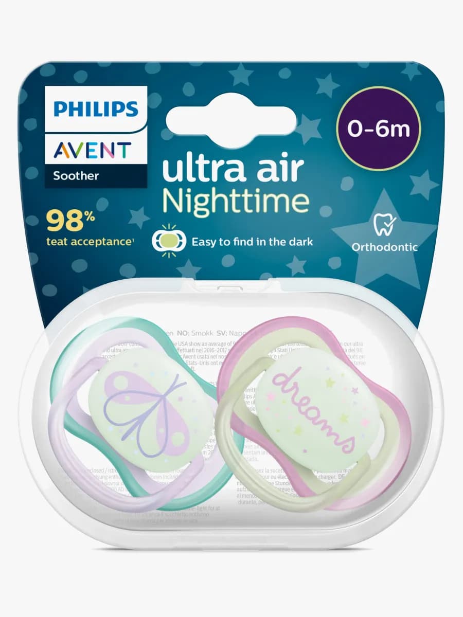 Philips Avent Ultra Air Night Nappar 2-Pack 0-6m, Grön/Lila