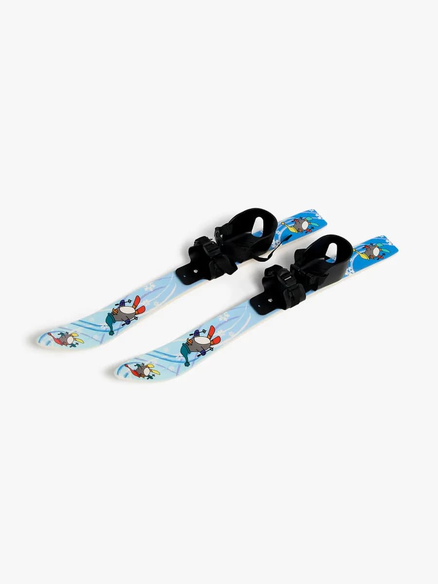 Pinepeak Barnskidor med Stavar Pingvin, Blå