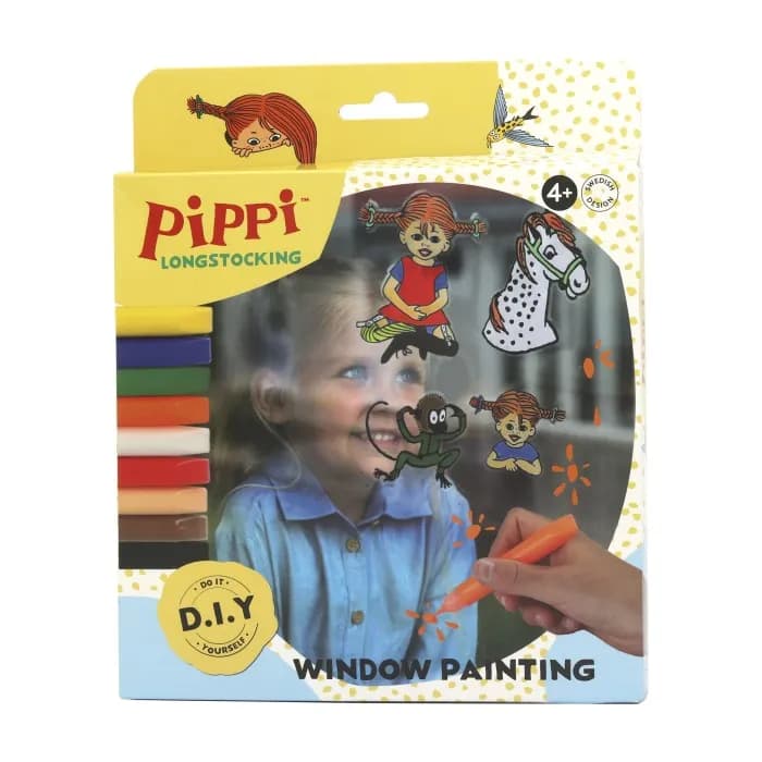Pippi Långstrump Fönstermålning