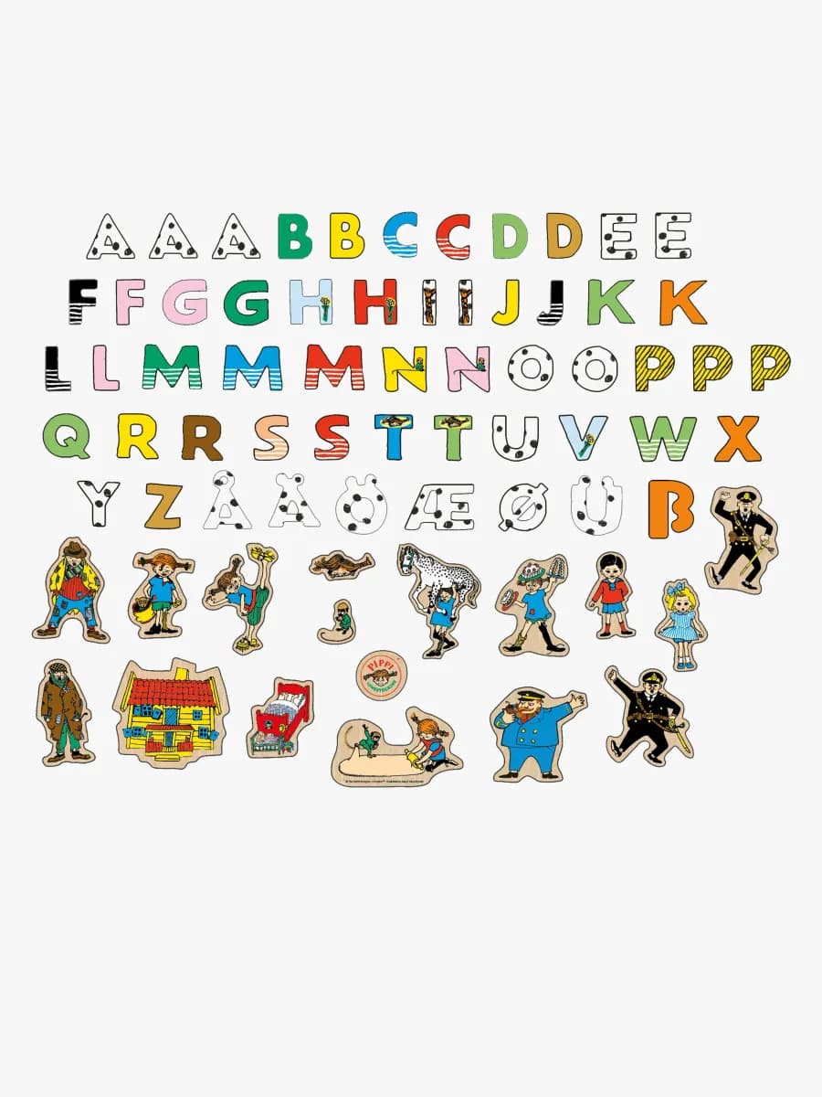 Pippi Långstrump Magnetbokstäver och Figurer