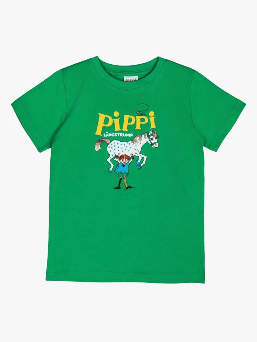 Pippi Långstrump X Martinex Pippi Logo T-shirt, Grön, 110-116