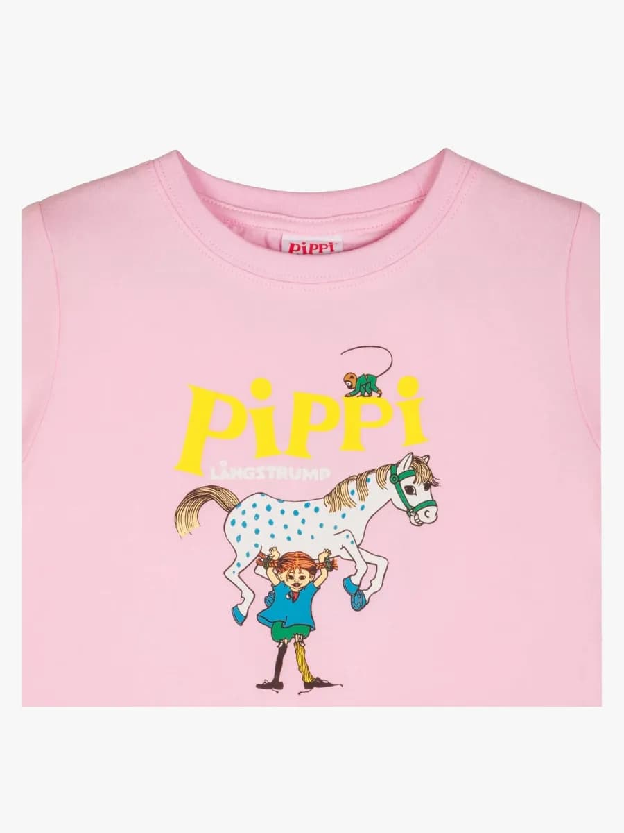 Pippi Långstrump X Martinex Pippi Logo T-shirt, Rosa, 110-116
