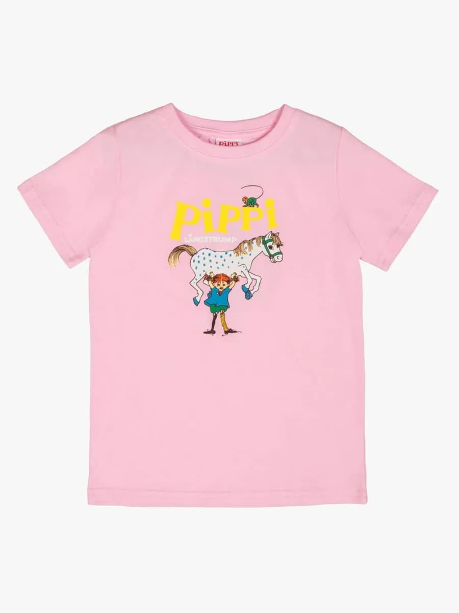Pippi Långstrump X Martinex Pippi Logo T-shirt, Rosa, 110-116