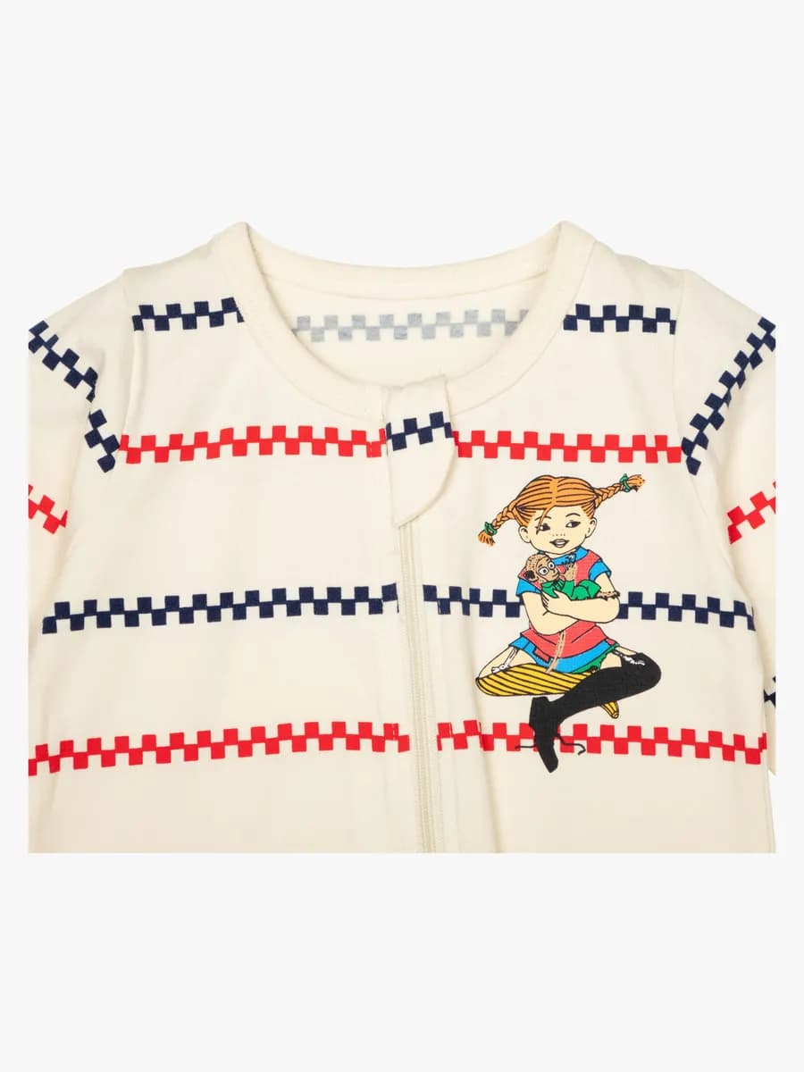 Pippi Långstrump X Martinex Rutrand Pyjamas, Kitt, 74