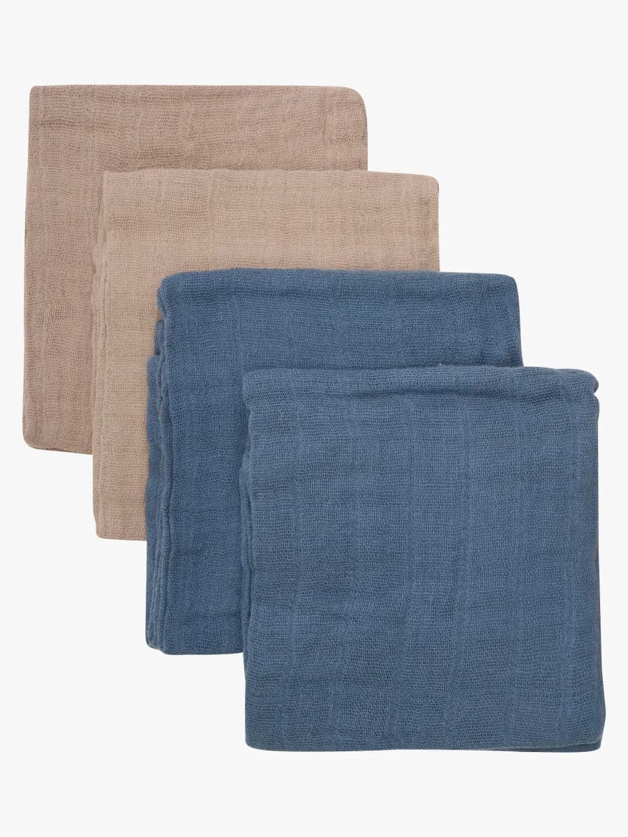 Pippi Muslinfilt 4-Pack, China Blue