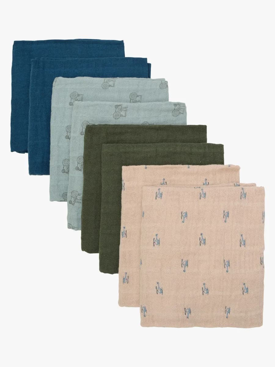 Pippi Muslinfilt 8-Pack, Blue Mirage