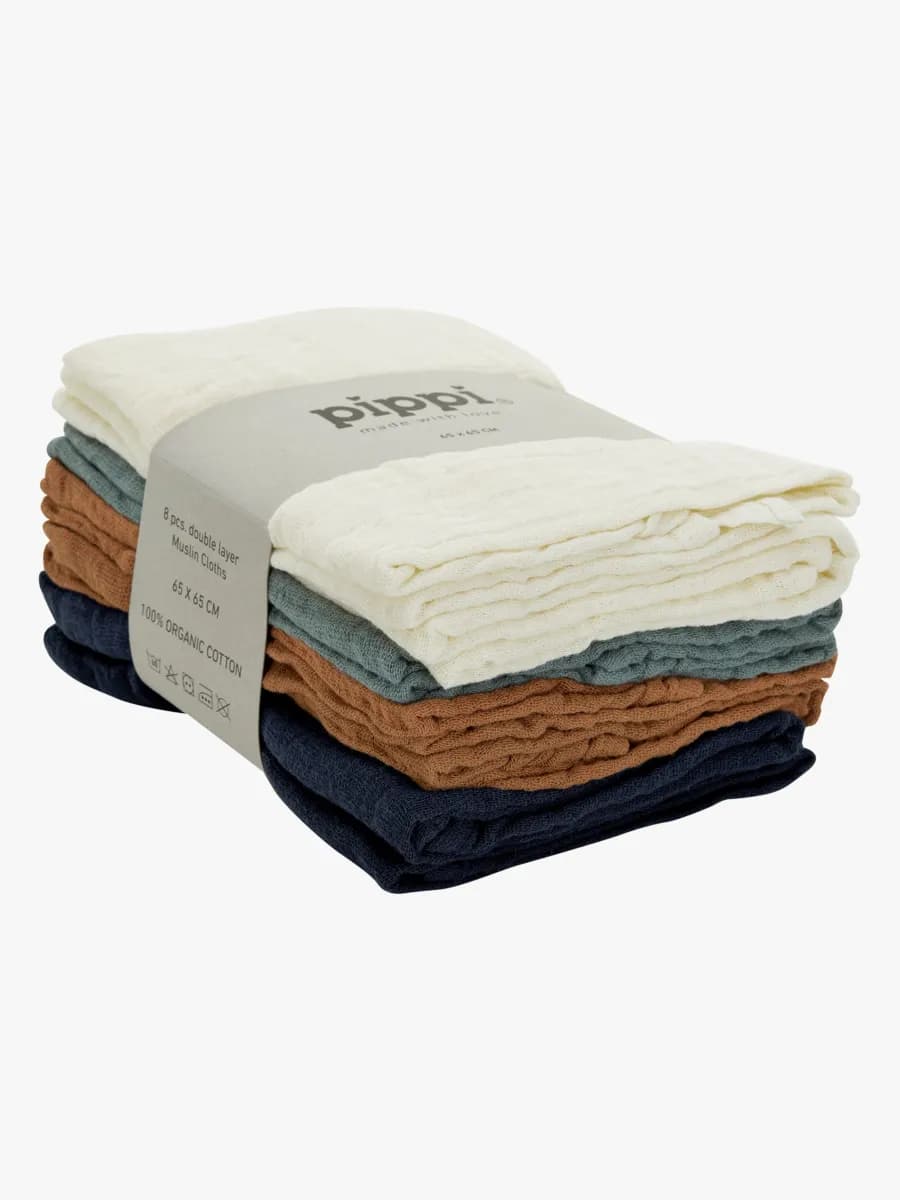 Pippi Muslinfilt 8-pack, Dress Blues