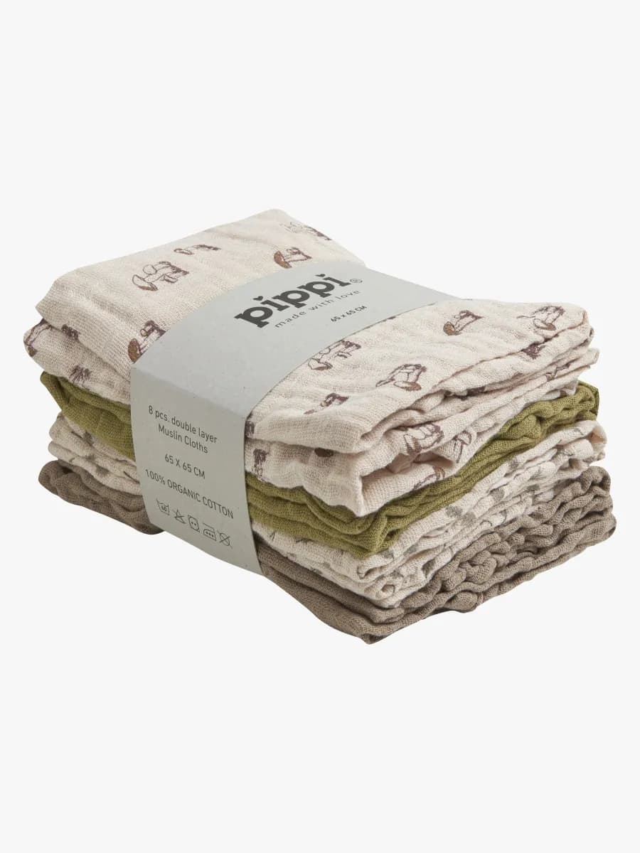 Pippi Muslinfilt 8-pack, Sheer Bliss