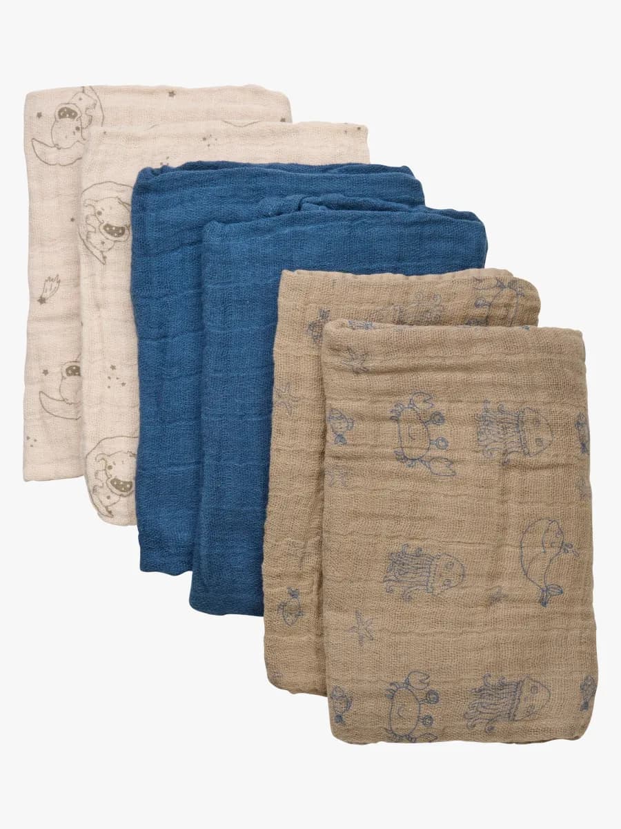 Pippi Muslinfiltar 6-Pack, China Blue