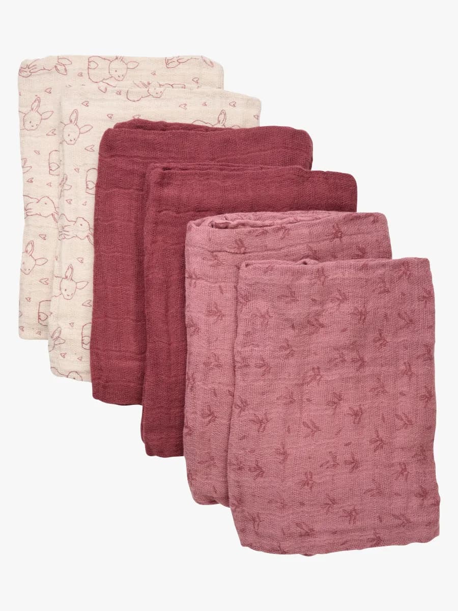 Pippi Muslinfiltar 6-Pack, Old Rose