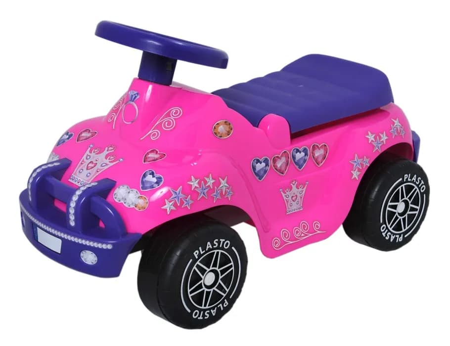 Plasto Sparkbil med tysta hjul (Prinsessbil)