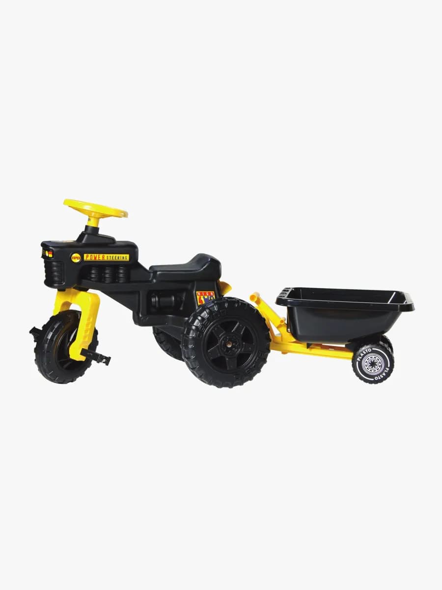 Plasto Tramptraktor Med Släp, Svart
