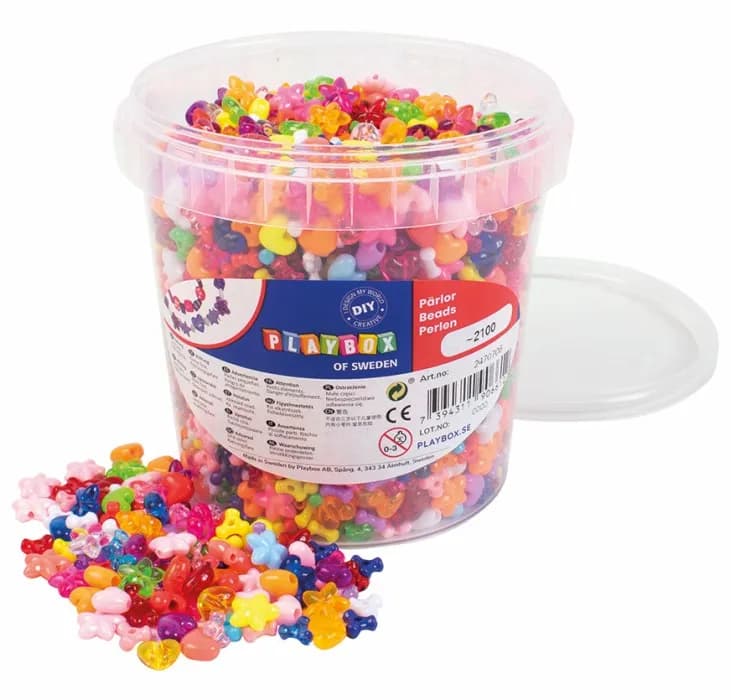 Playbox Plastpärlor (Hjärta stjärna propeller)