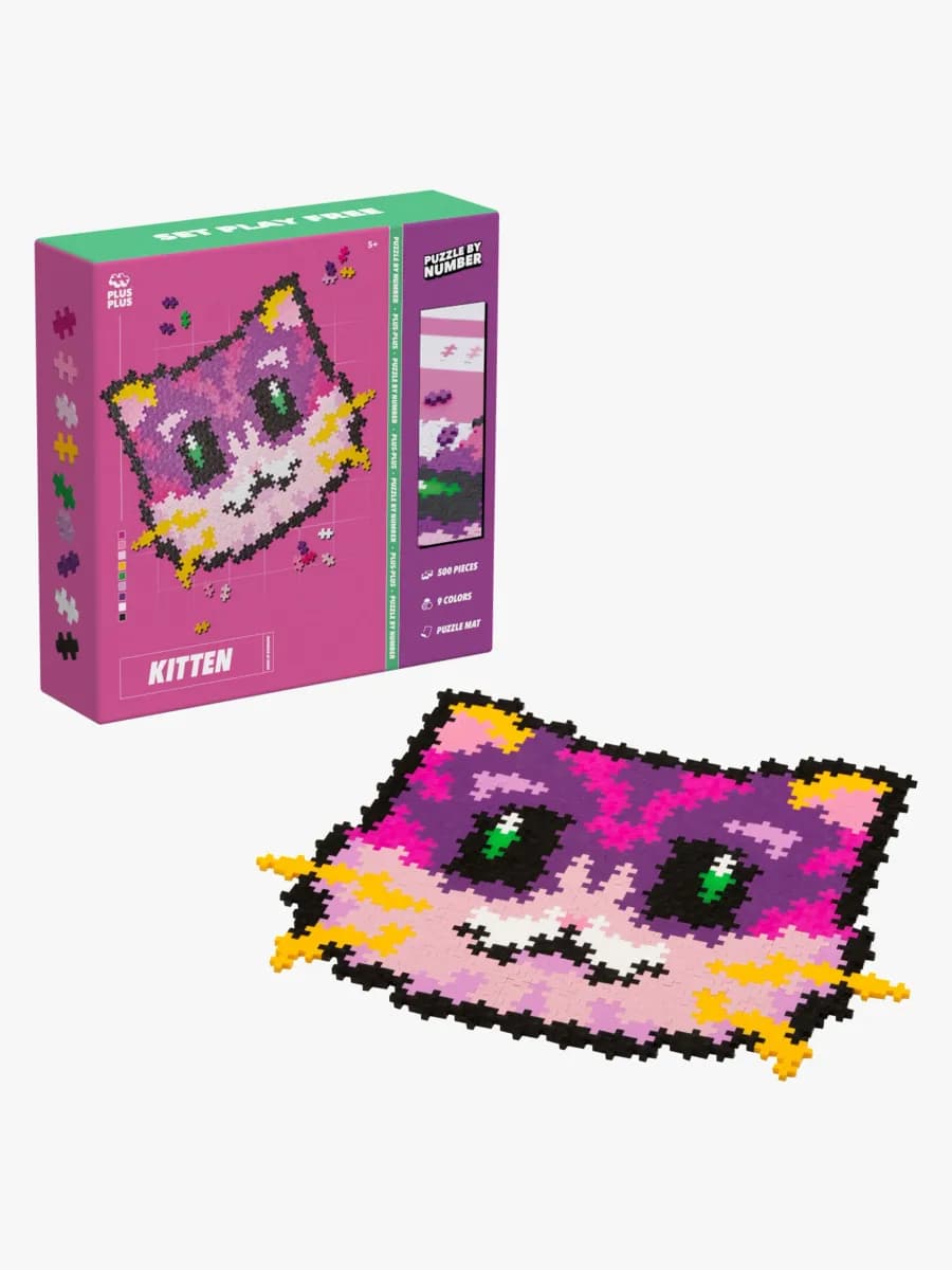 Plus-Plus Puzzle By Number Byggset Kattunge 500 Delar