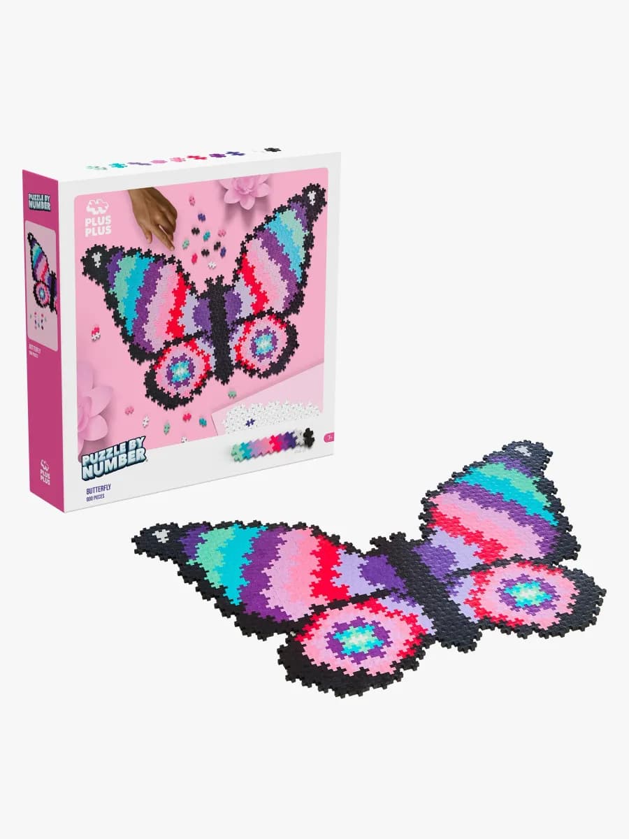 Plus-Plus Puzzle By Number Fjäril 800 Delar
